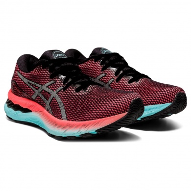 Asics Laufschuhe Gel Nimbus 23 Lite Show (Dämpfung, reflektierend) rot/schwarz Damen